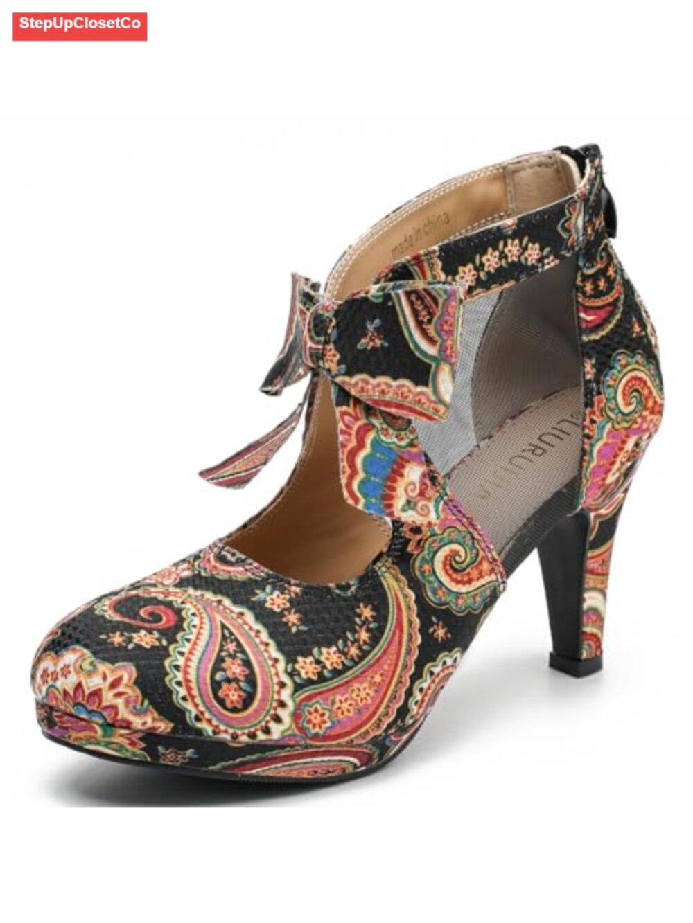 Women's Platform Bow Pumps High Heel Dress Shoes